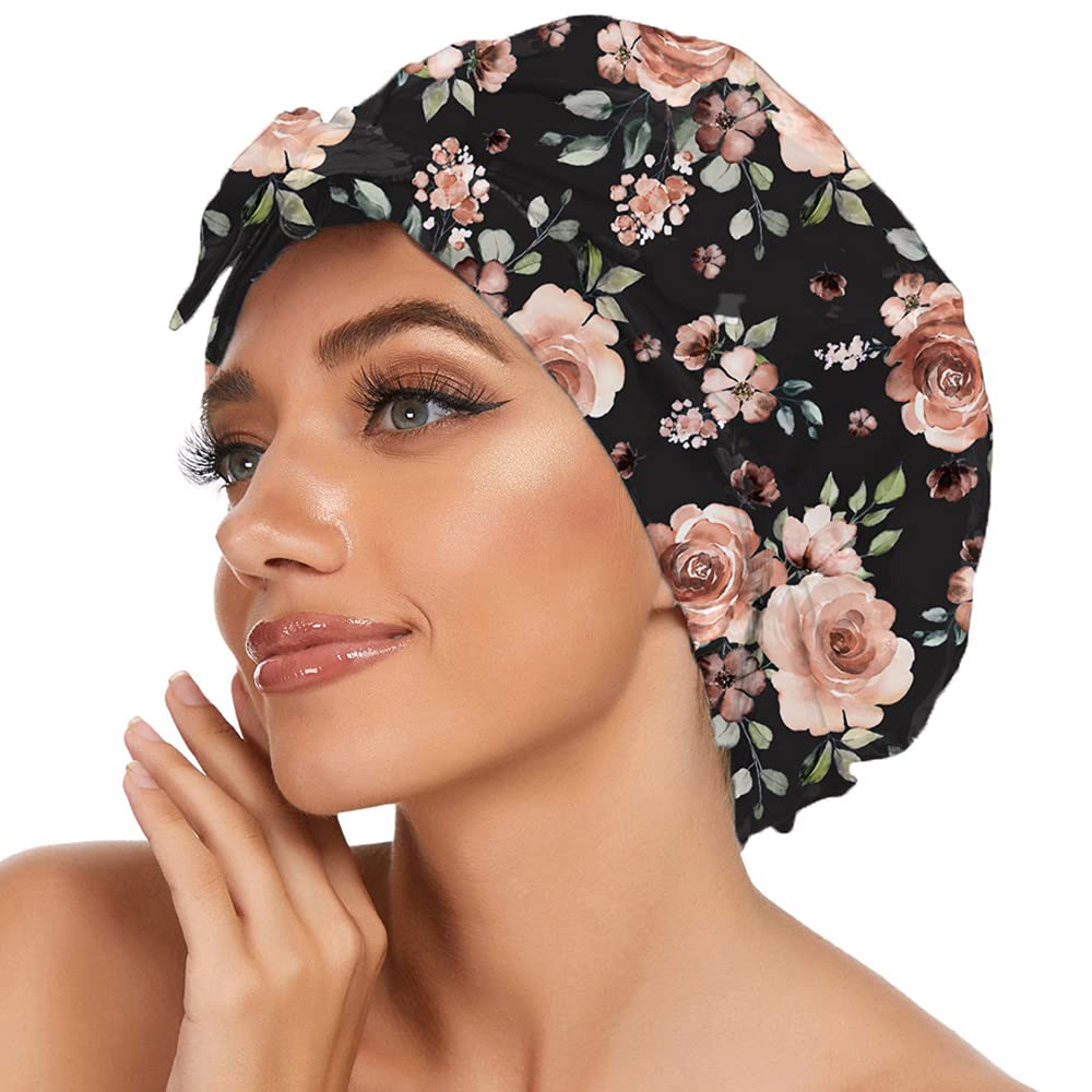Satin Sleep Bonnet Adjustable Sleep Cap For Curly Hair Black Women