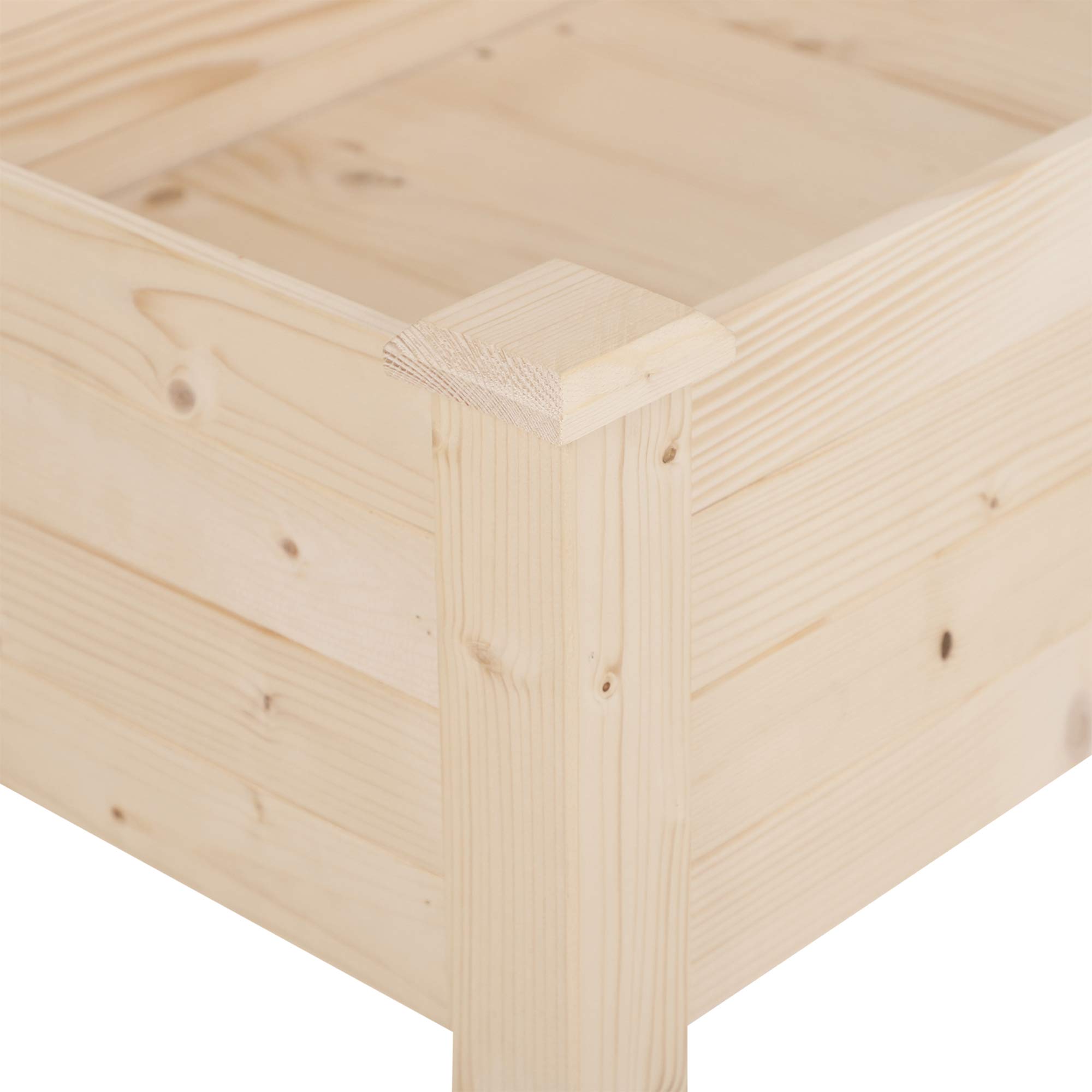 Outsunny Huerto Urbano Elevado de Madera, Mesa de Cultivo con Tela no Tejida y 4 Orificios de Drenaje, para Cultivo, Plantas, Flores y Verduras, 122,5x56,5x76 cm, Natural
