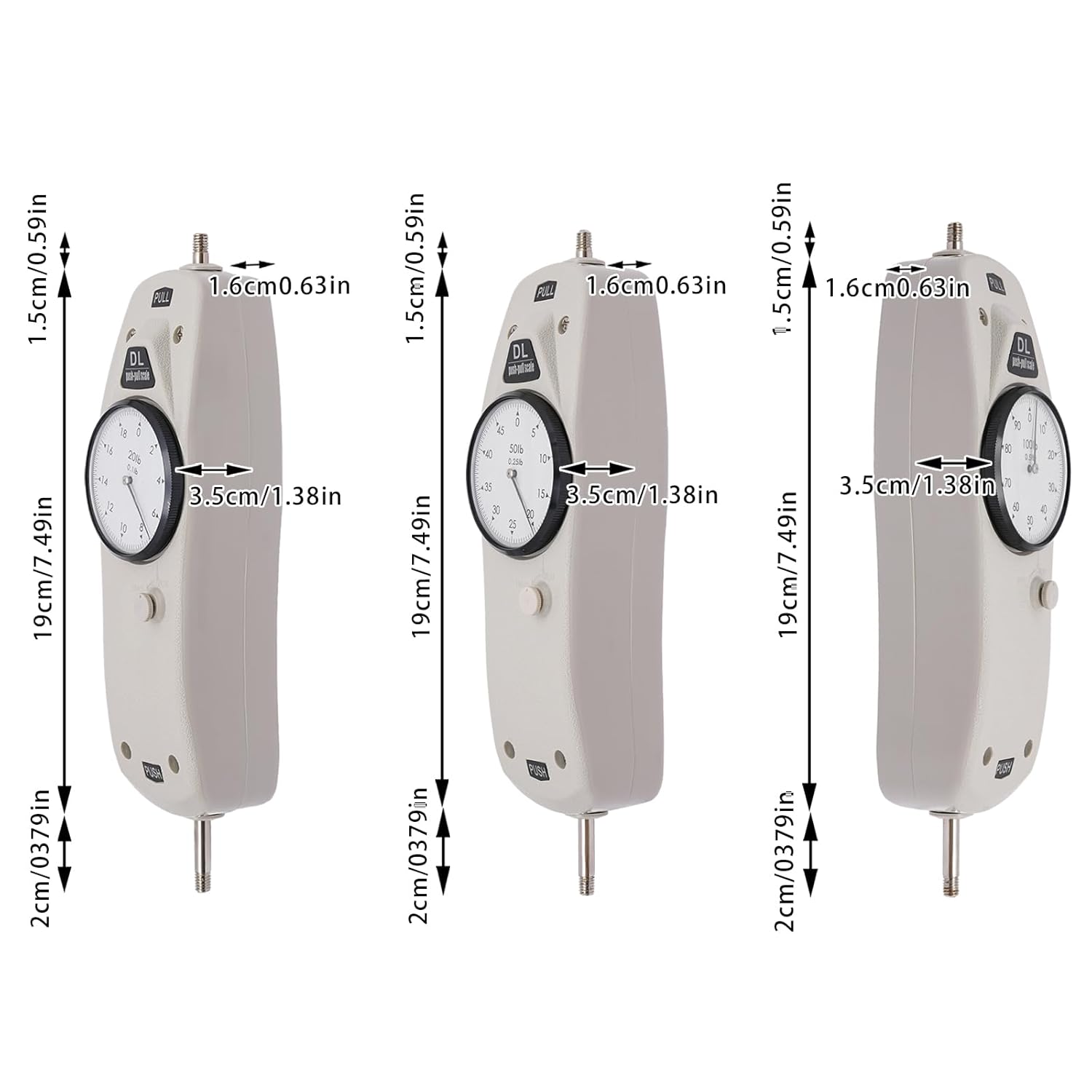 Push Pull Force Gauge, 1000lbs Digital Force Gauge Force Tester, Force Meter Dynamometer Push Pull Gauges for School Teaching Mechanics, Load Test and Insertion Force Or Destructive Experiments