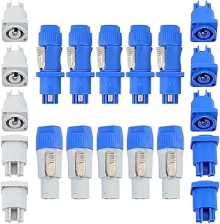 Neutrik Powercon Tipo A - Juego de 10 conectores Nac3Fca+Nac3Mpa-1 Chasis Plug Panel Adaptador Conector y Hembra para Amplificador Mezclador