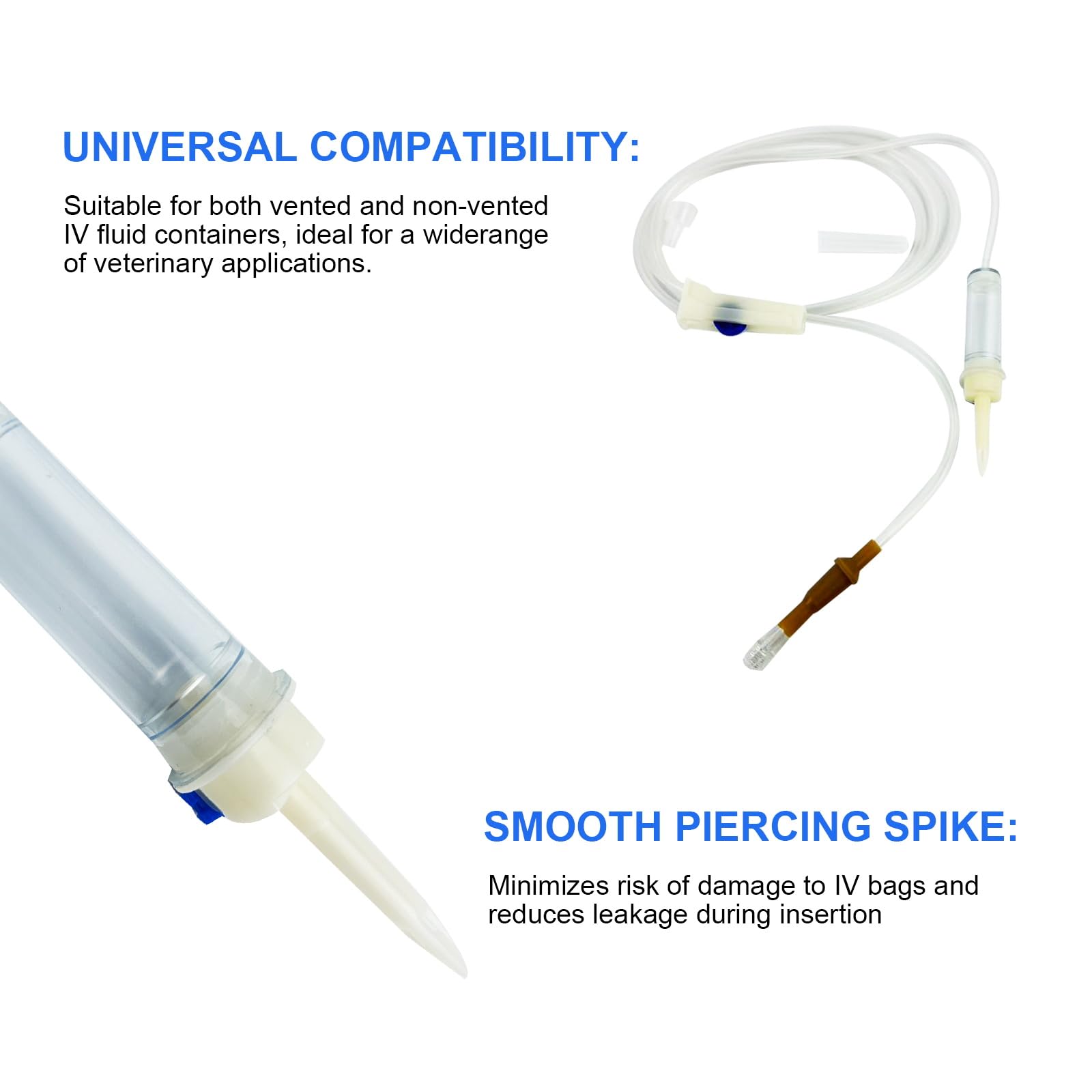 (10PCS/Box) 60-inch IV Extension Set, IV Tubing, High-Quality PVC Material, Sterile Individually Packaged, for Laboratories and Veterinary Use (Spiral Connector) (10PCS/Box) — Amazon image 2