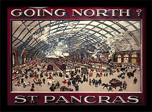 Pyramid International" St Pancras Framed Print Memorabilia, Multi-Colour, 30 x 40 x 1.3 cm