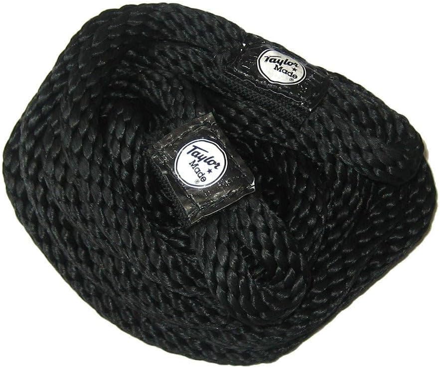 Taylor Made Fender Loc Fender Lines 3/8"D x 6'L, Rot-Resistant, Pre-Spliced, Professionally Finished End, Black - 2020108455