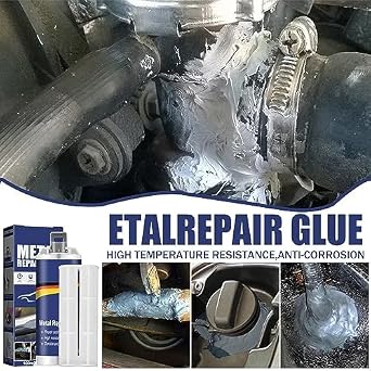 Metal Repair Glue, Strong Foundry Glue - Professional Grade Adhesive for Metal, Plastic, Ceramic, Wood, Bonds Steel, Aluminum, DIY Crafts, Cold & Heat Resistant, Quick Fix, Easy to Use