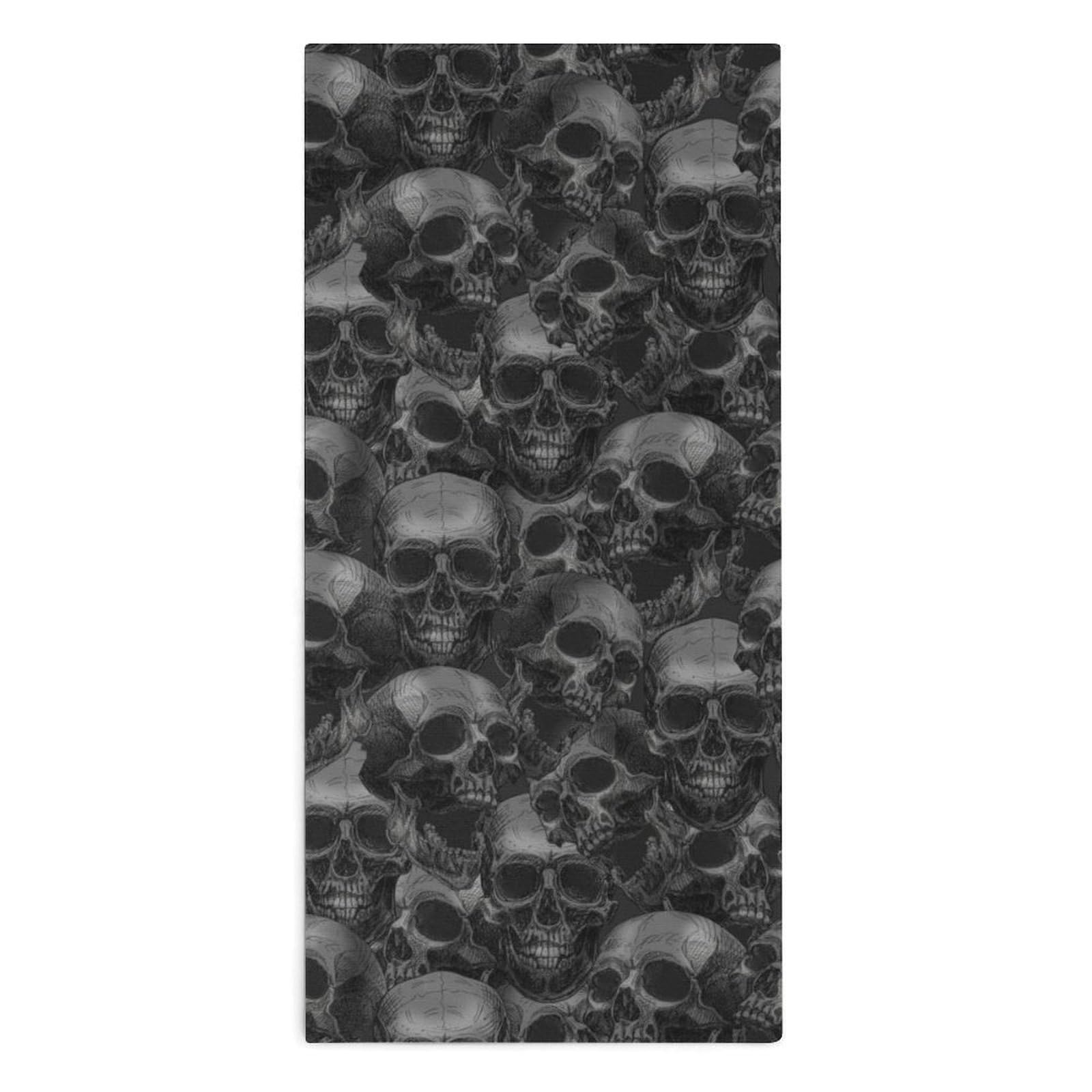 TXFBTRFSA Goth Skull Black Hand Towels for Adult Face Towel Bath Beach Swim Accessories