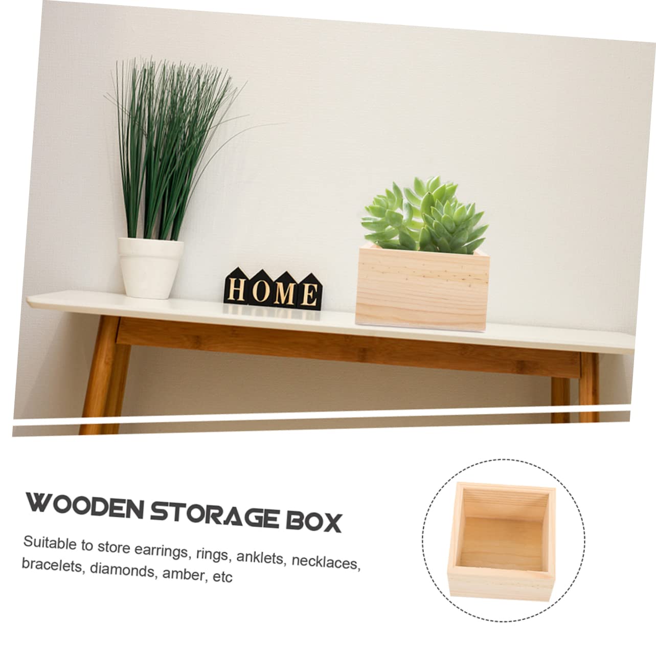 EXCEART 8piezas Cajas De Madera Rústicas Para Almacenamiento De Joyas y Manualidades De Diseño Práctico y Decorativo Para Oficina y Hogar