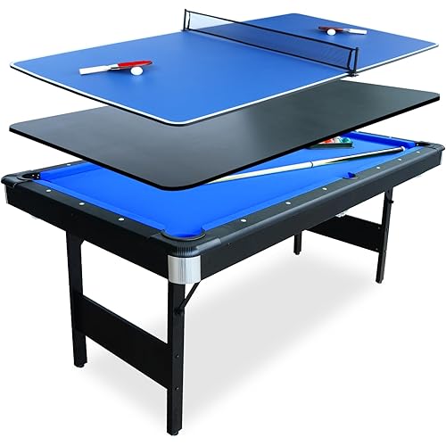 Seydrey 6 Ft Portable Foldable Pool Table with All Accessories – No Assembly Billiards Table for Home, Game Room, Apartment