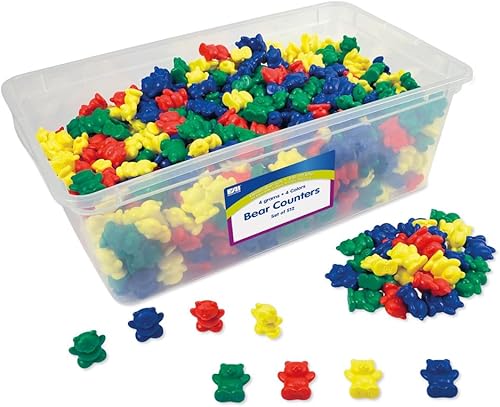 EAI Education Bear Counters: 4 Grams: 4 Colors - Set of 512 in Tub