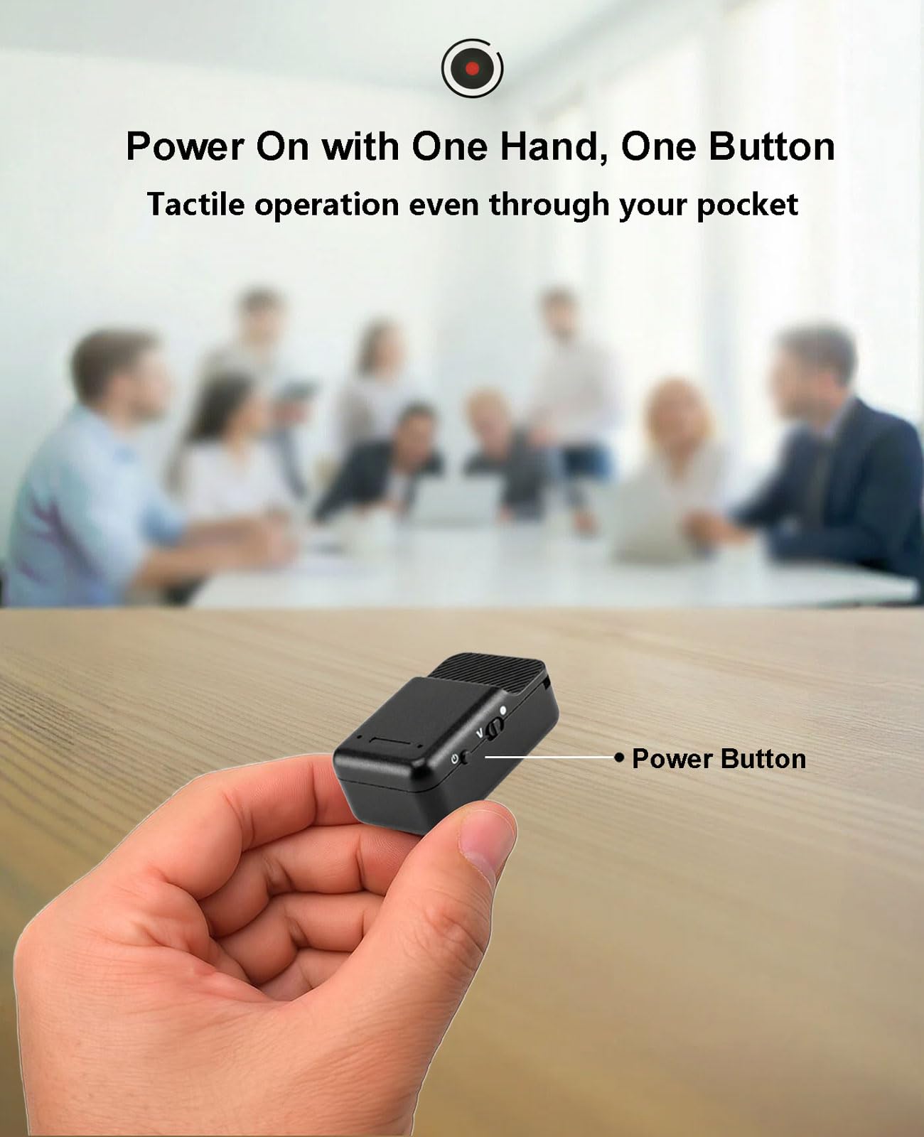 Grabadora de voz de tamaño pulgar de 64 GB, dispositivo de grabación mini y oculto, batería de 600 mAh (20 días en espera), grabadora activada por voz con reducción de ruido para reuniones
