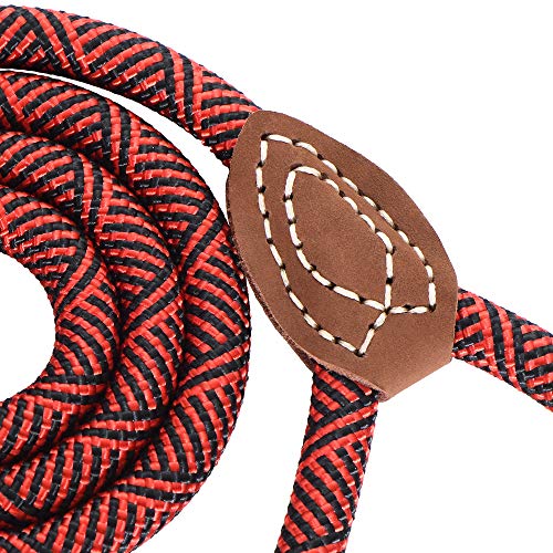 Mile High Life | Mountain Climbing Dog Rope Leash With Heavy Duty Metal Sturdy Clasp | Genuine Leather Tailored Connection With Strong Stitches (Red, 48 Inch (Pack Of 1)) #TOP4