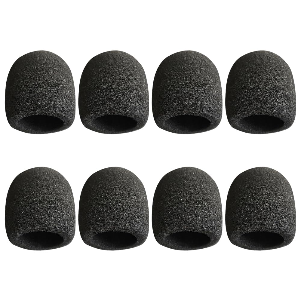 ccHuDE 8 Pcs Microphone Windscreens Foam Mic Covers Small Microphone Covers Mic Wind Cover Pop Filters Reusable Sponge Microphone Covers