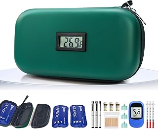 TSA Approved Insulin Cooler Travel Case Medication Cooler for Travel with Thermometer Temperature Display Diabetic Medication Organizer Medical Travel Cooler Bag with 2 Ice Pack (Dark Green)