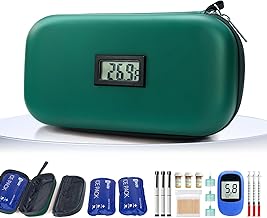 TSA Approved Insulin Cooler Travel Case Medication Cooler for Travel with Thermometer Temperature Display Diabetic Medication Organizer Medical Travel Cooler Bag with 2 Ice Pack (Dark Green)