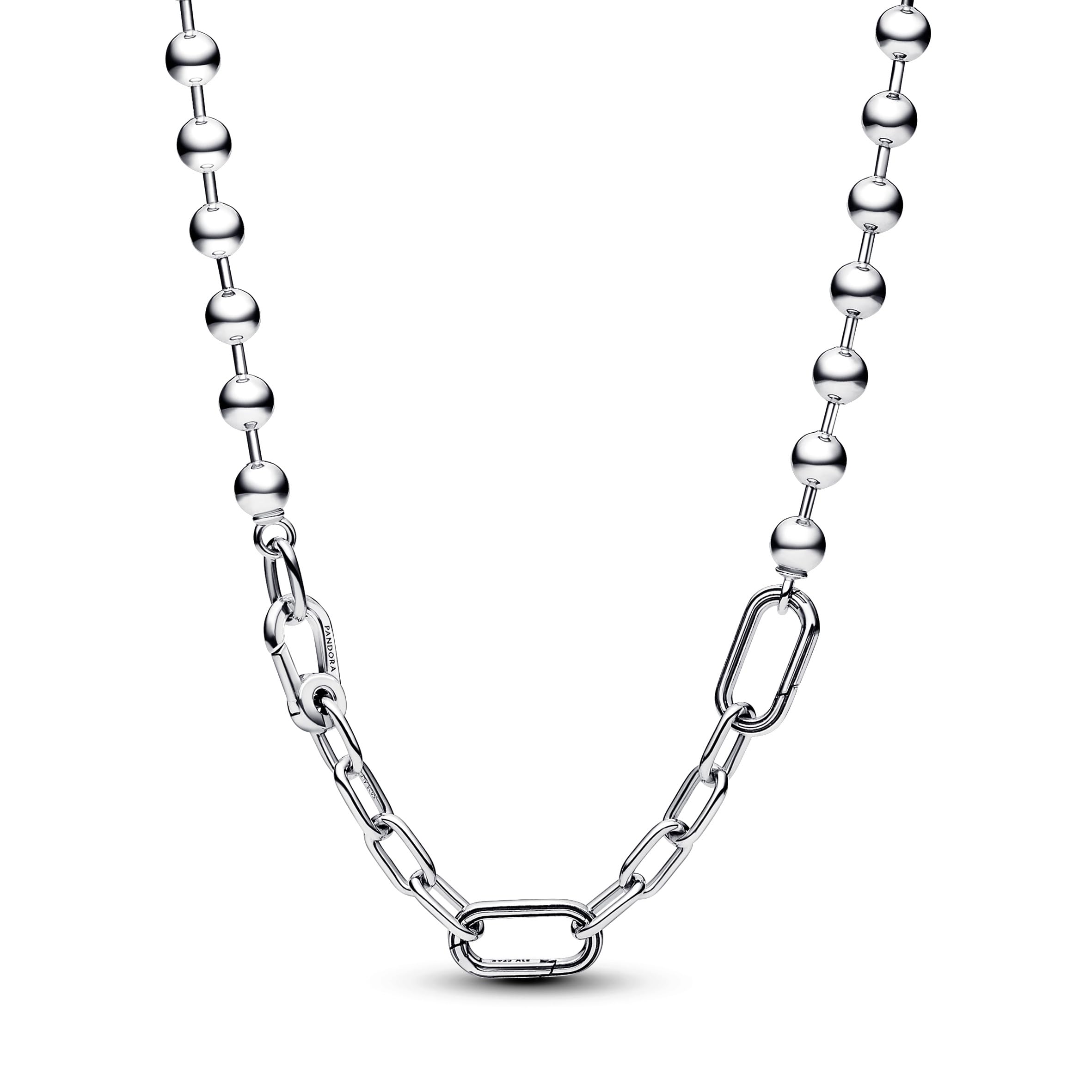 PANDORA ME Metallperle & Gliederhalskette aus Sterling Silber, Kompatibel ME Collection, 45cm, 392799C00-45
