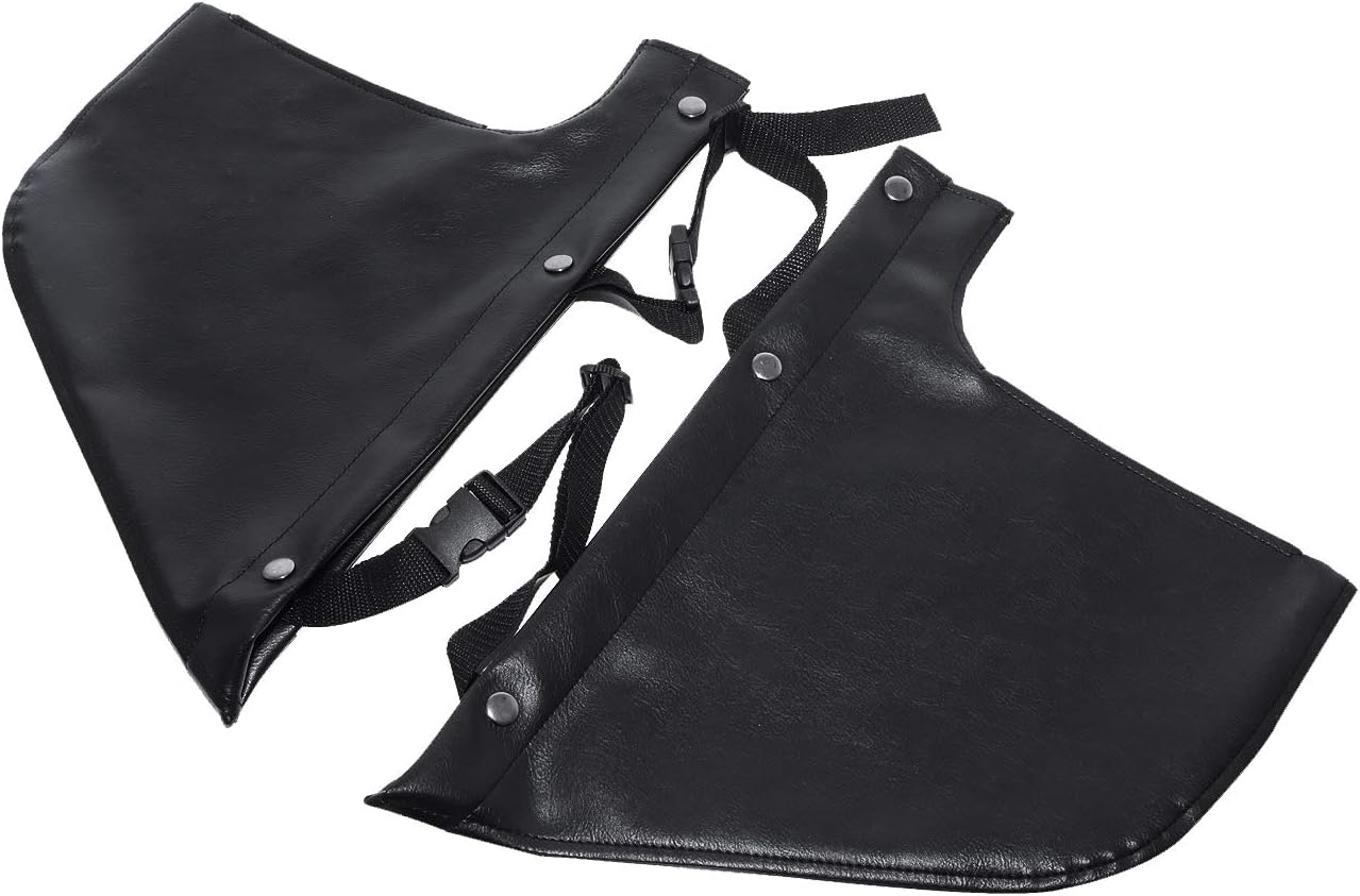 Black Leather Engine Guard Soft Lowers Chaps Leg Warmer