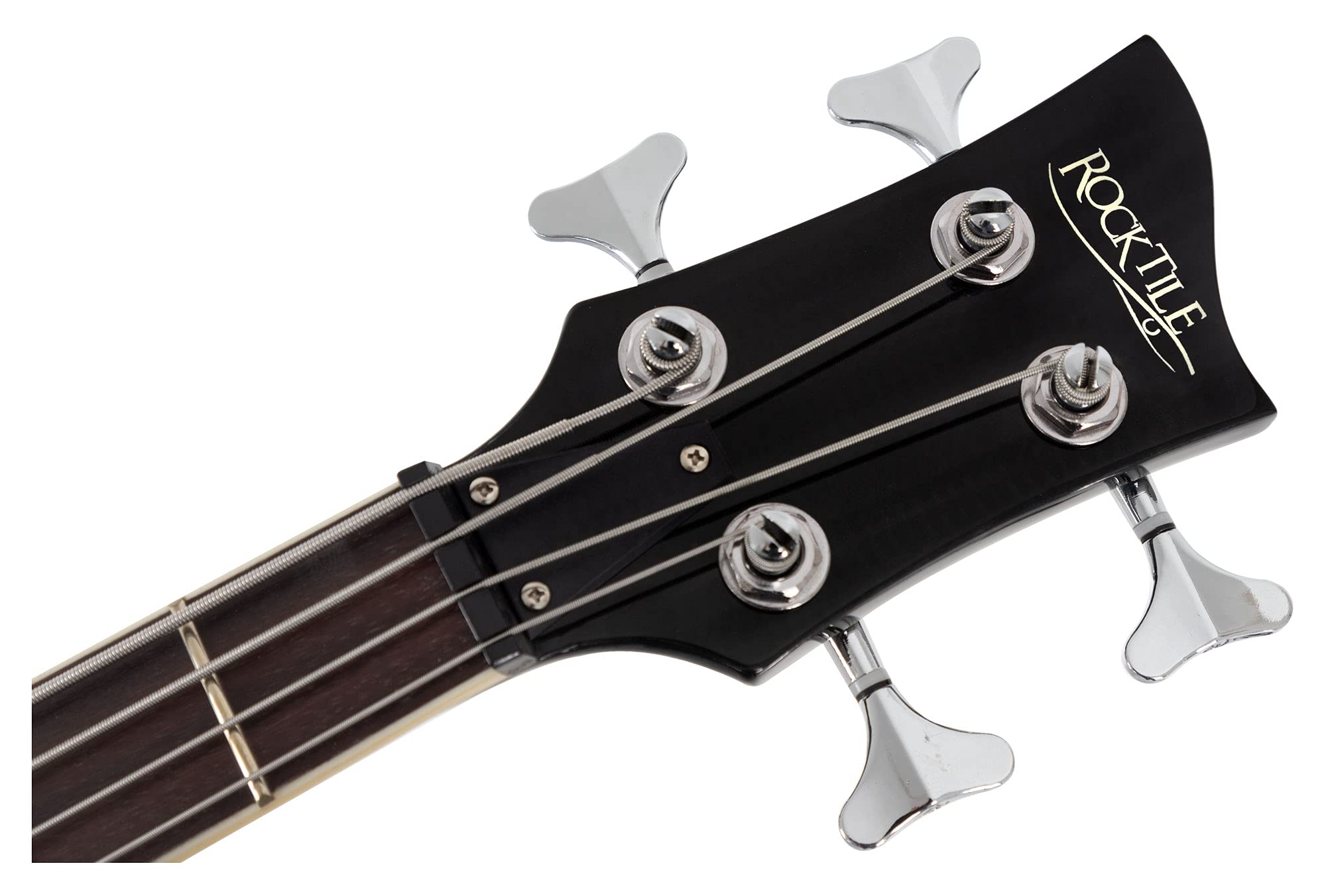 Rocktile VB-2 Black Magic Hollow Body E-Bass Set - Violinbass con 2 Humbucker Pickups - Nero