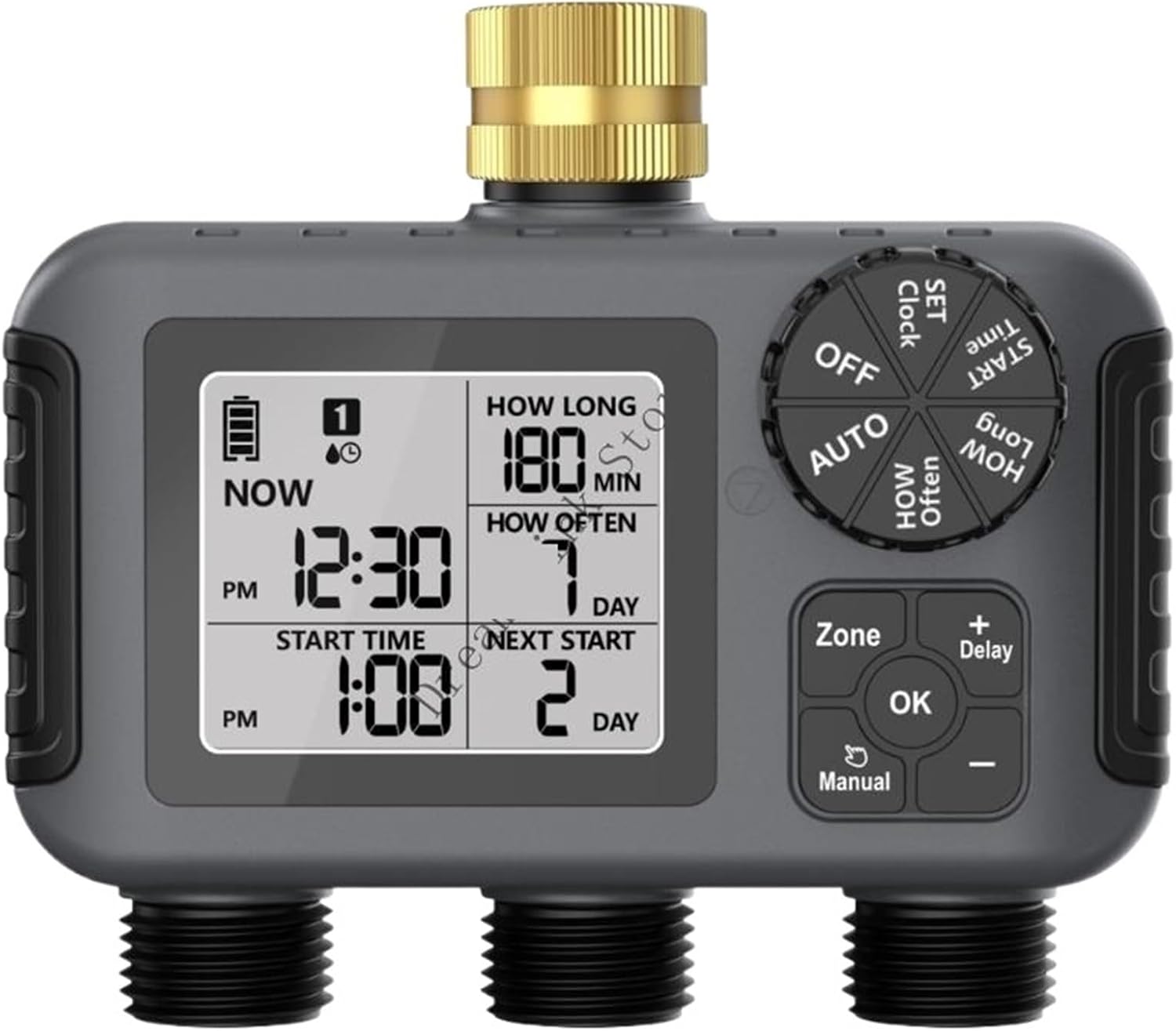 1pc Q1FD Programmable Double Channel Watering Timer for Gardens Adjustable Schedul