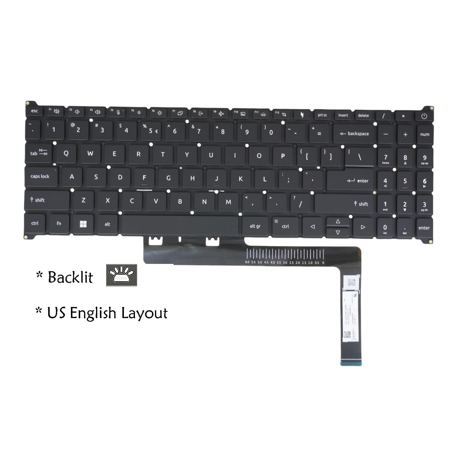 Amazon.com: AZUBAYCOM Laptop Replacement Keyboard for Acer Extensa