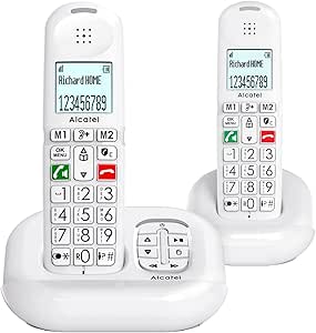 ALCATEL XL685 Voice Duo - Téléphone Fixe sans Fil DECT Senior Format XL avec Répondeur - Écran Haute Lisibilité - Grandes Touches - Audio Boost - Mains Libres - Blocage des Appels