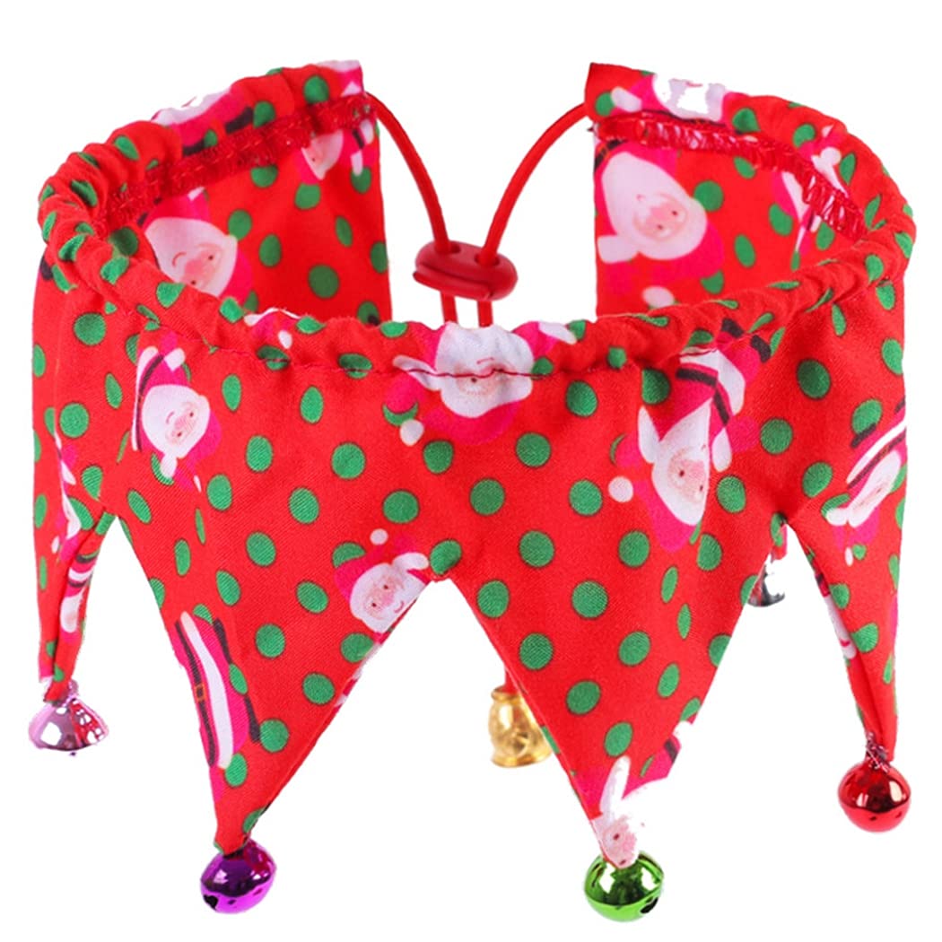 Licogel Christmas Pet Collar Funny Adjustable Dog Collar Pet Holiday Accessory with Bell Cute Crazy Decorative Decoration Patterned