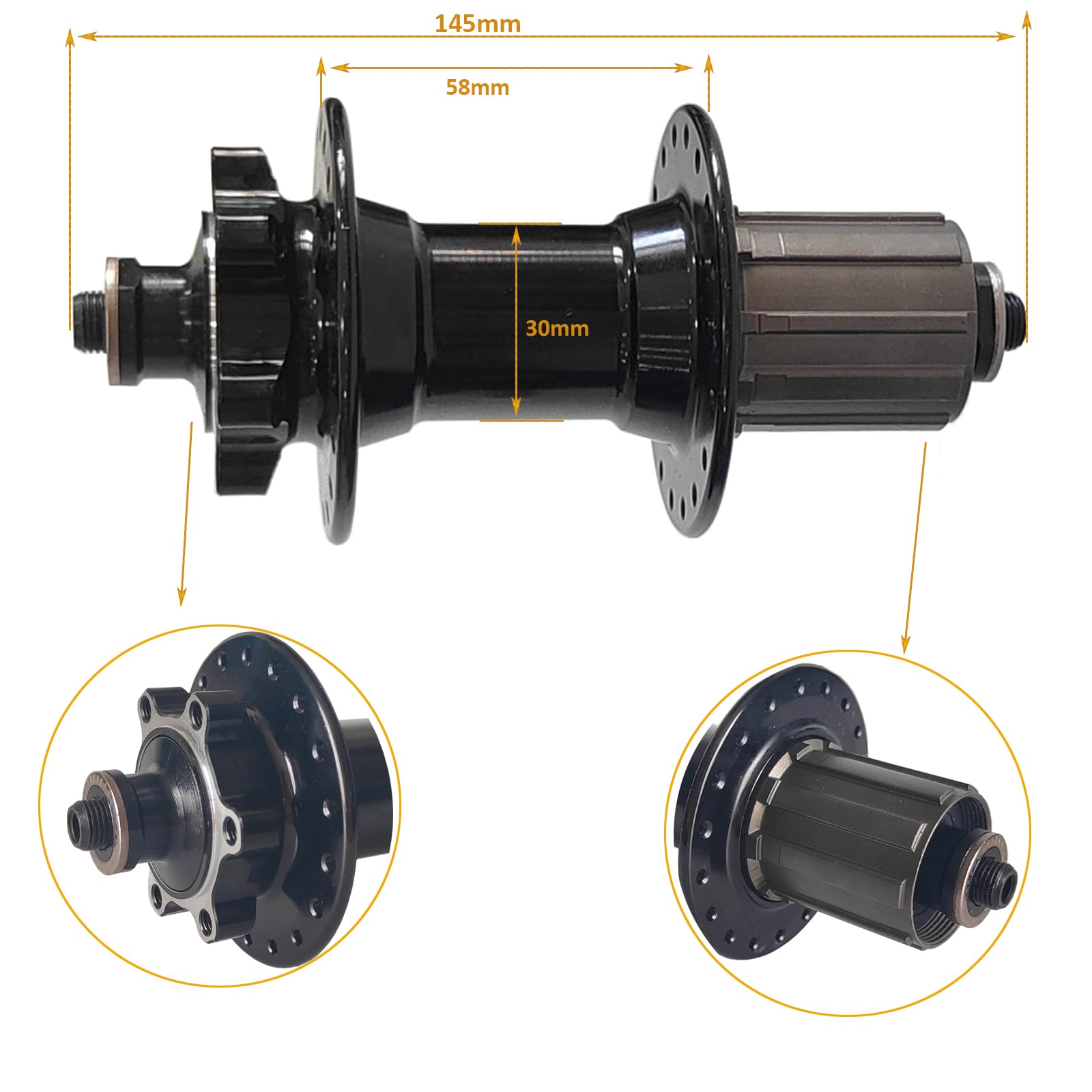 Bujes de freno de disco de bicicleta con 36 agujeros, liberación rápida delantera y trasera de 100 mm x 135 mm, buje de alta resistencia para casete estándar de 7 a 11 velocidades