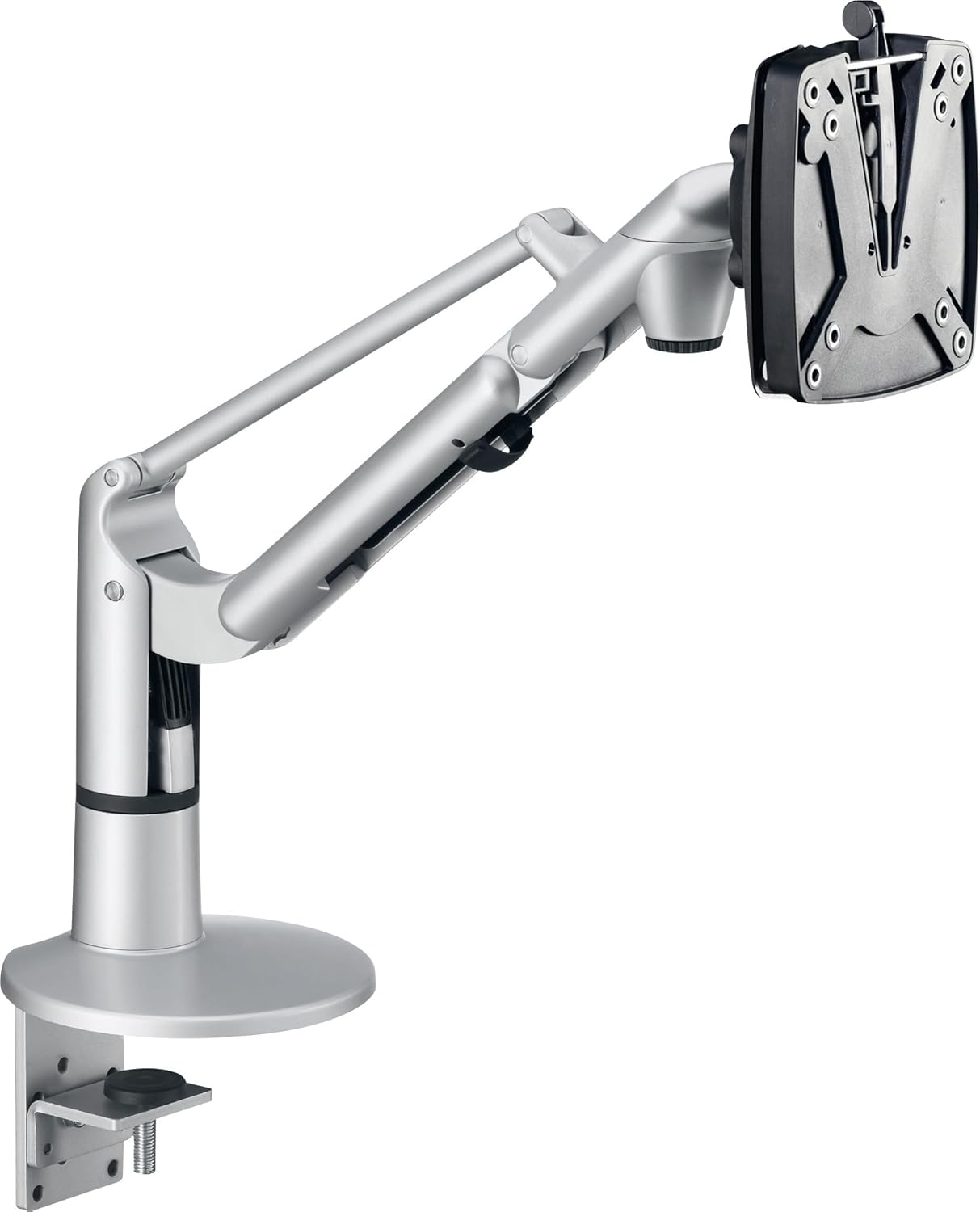 Novus LiftTEC I Monitor Arm, Adjustable for Comfortable Ergonomic Viewing, Gas Spring Stay-Put Positioning, Fast Installation with 3-in-1 Desk Mount, 17 lb Capacity, Silver