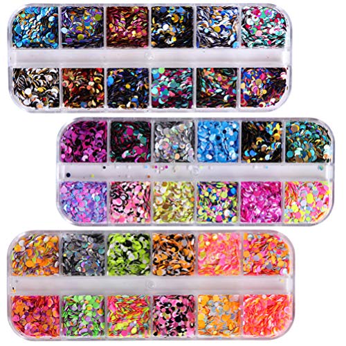 Minkissy 3 Boxen Nagelschmuck Pailletten Glitzer Nail Art Charms Diamanten Nieten Edelsteine ??Stein Edelsteine ??Design…