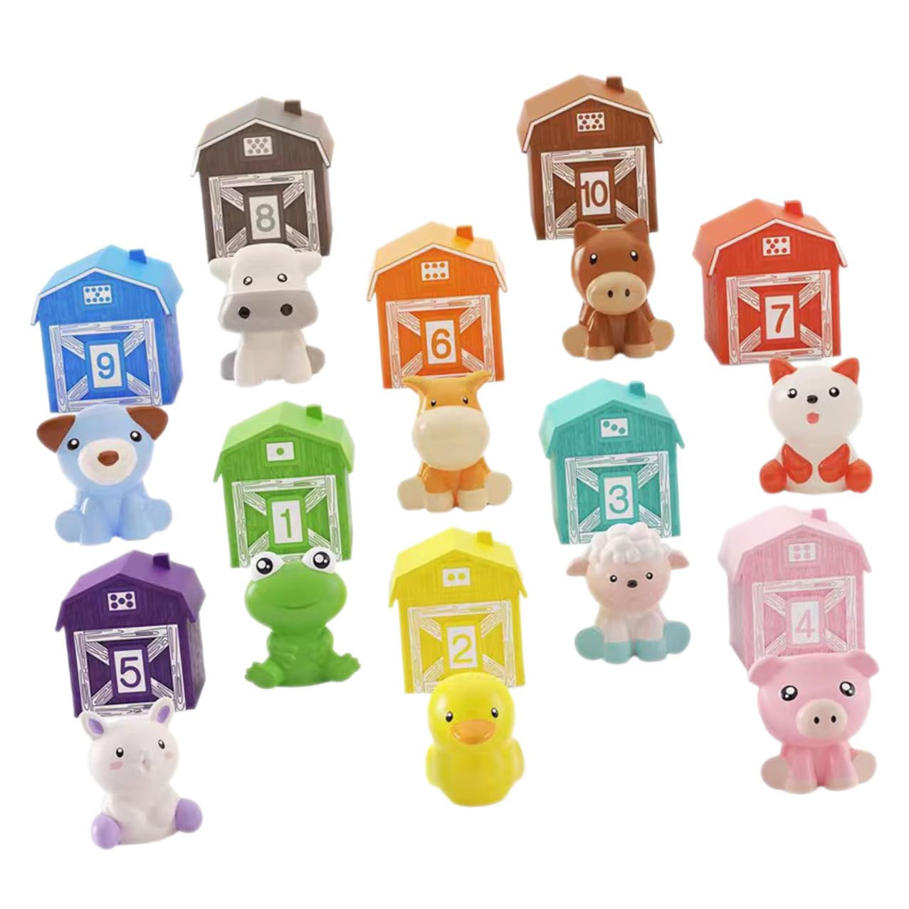 Angoily Marionetas de Dedo de Animales Granja 10 Piezas Flexibles Plásticas Color Mezclado para Juego Educativo y Desarrollo Sensorial Infantil Varios estilos
