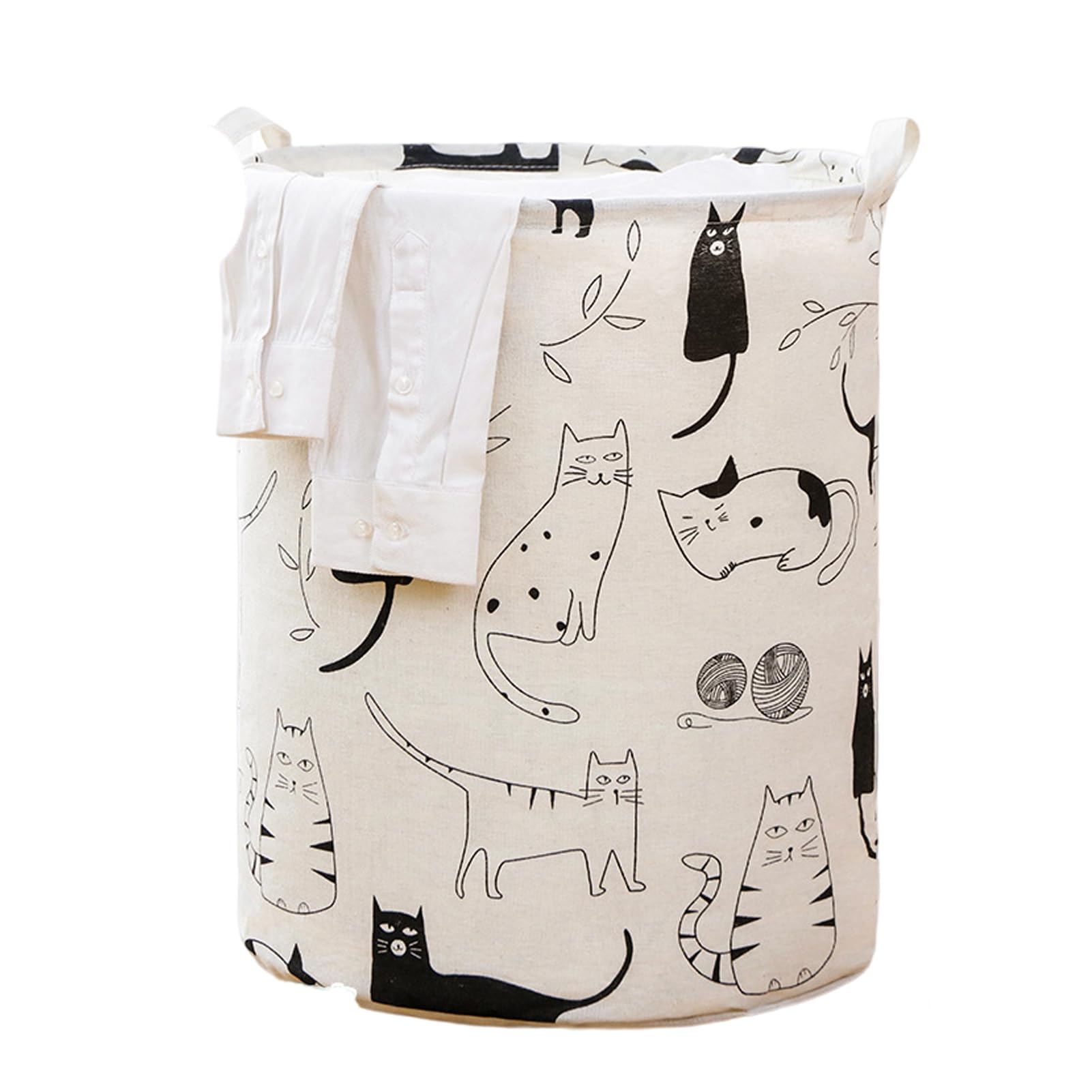 Washing Basket Folding Laundry Basket Large Capacity Cartoon Pattern Sturdy Handle Comfortable Grip Cute Print Laundry Hamper Household Laundry Cabinet