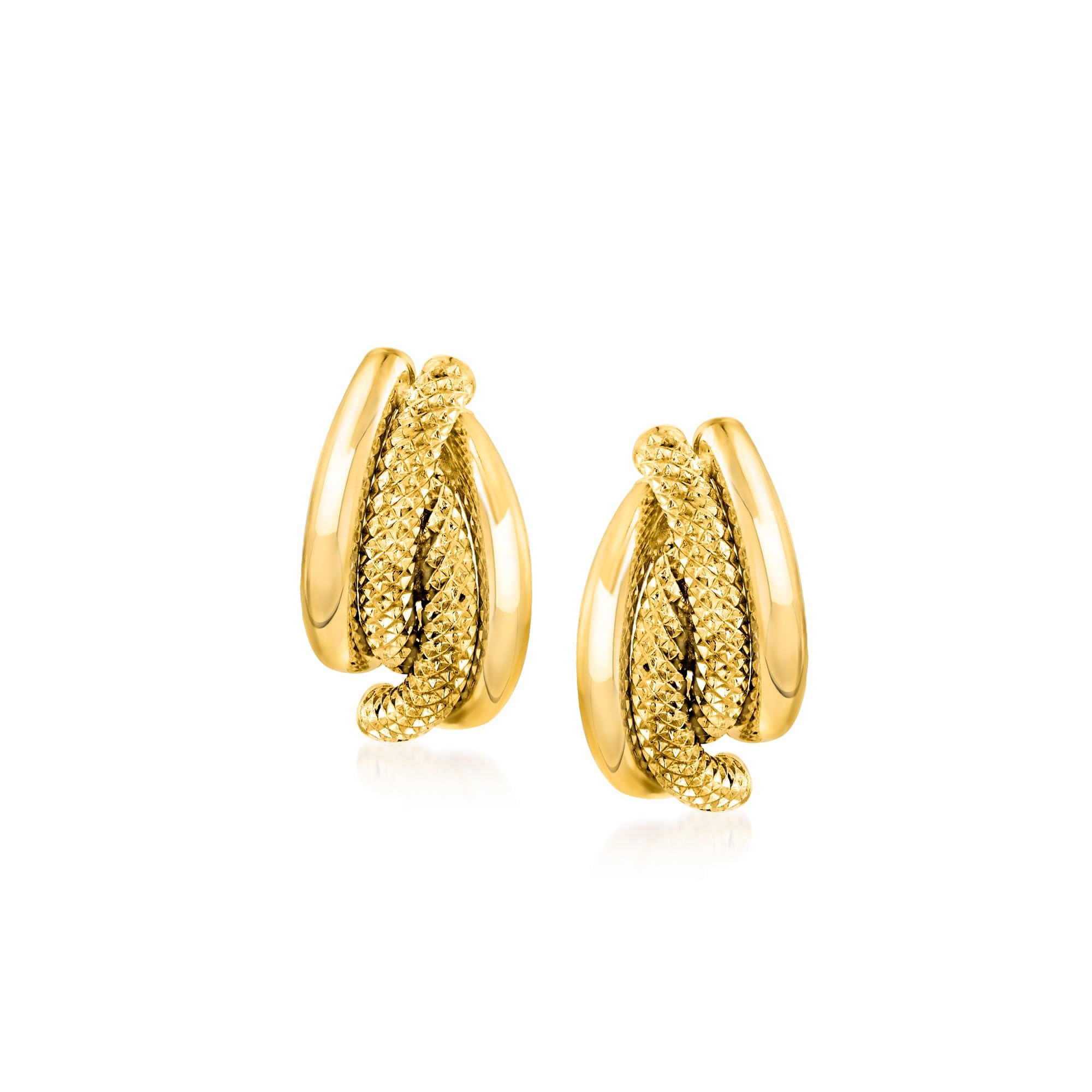 Ross-Simons Italian Textured Gold Earrings
