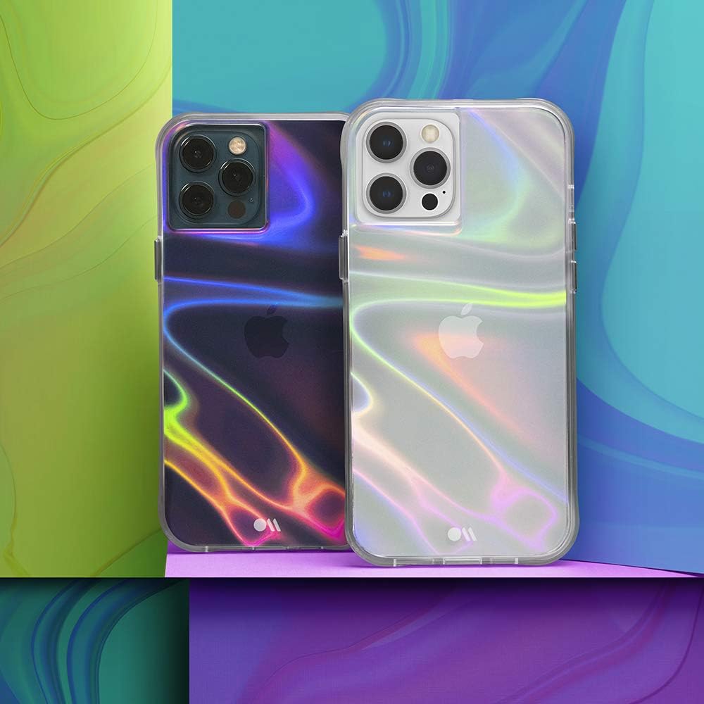 Suреr Chеар 🛒 Case-Mate - SOAP Bubble - Case for iPhone 12 and iPhone 12 Pro (5G) - 10 ft Drop Protection - 6.1 inch - Iridescent Swirl