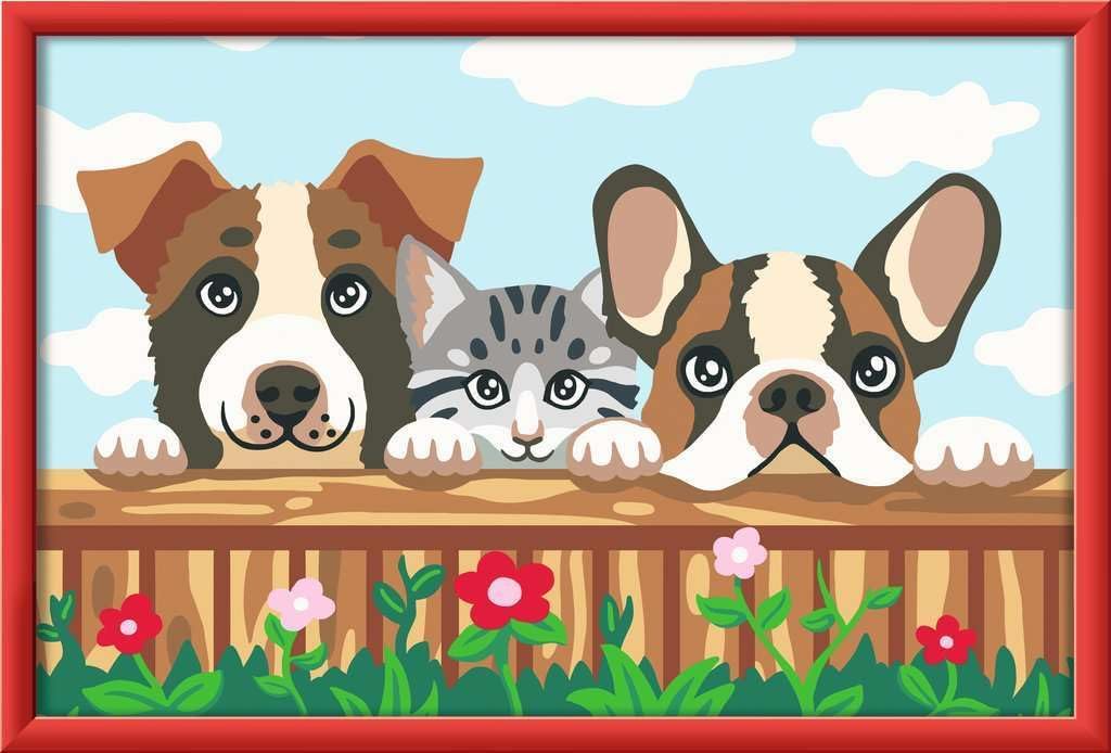 Ravensburger CreArt, Malen nach Zahlen Kinder - Hunde und Katze