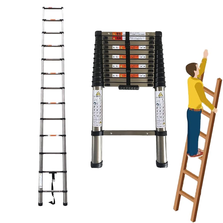 伸縮はしご 最長2.6m 耐荷重150kg スーパーラダー コンパクト