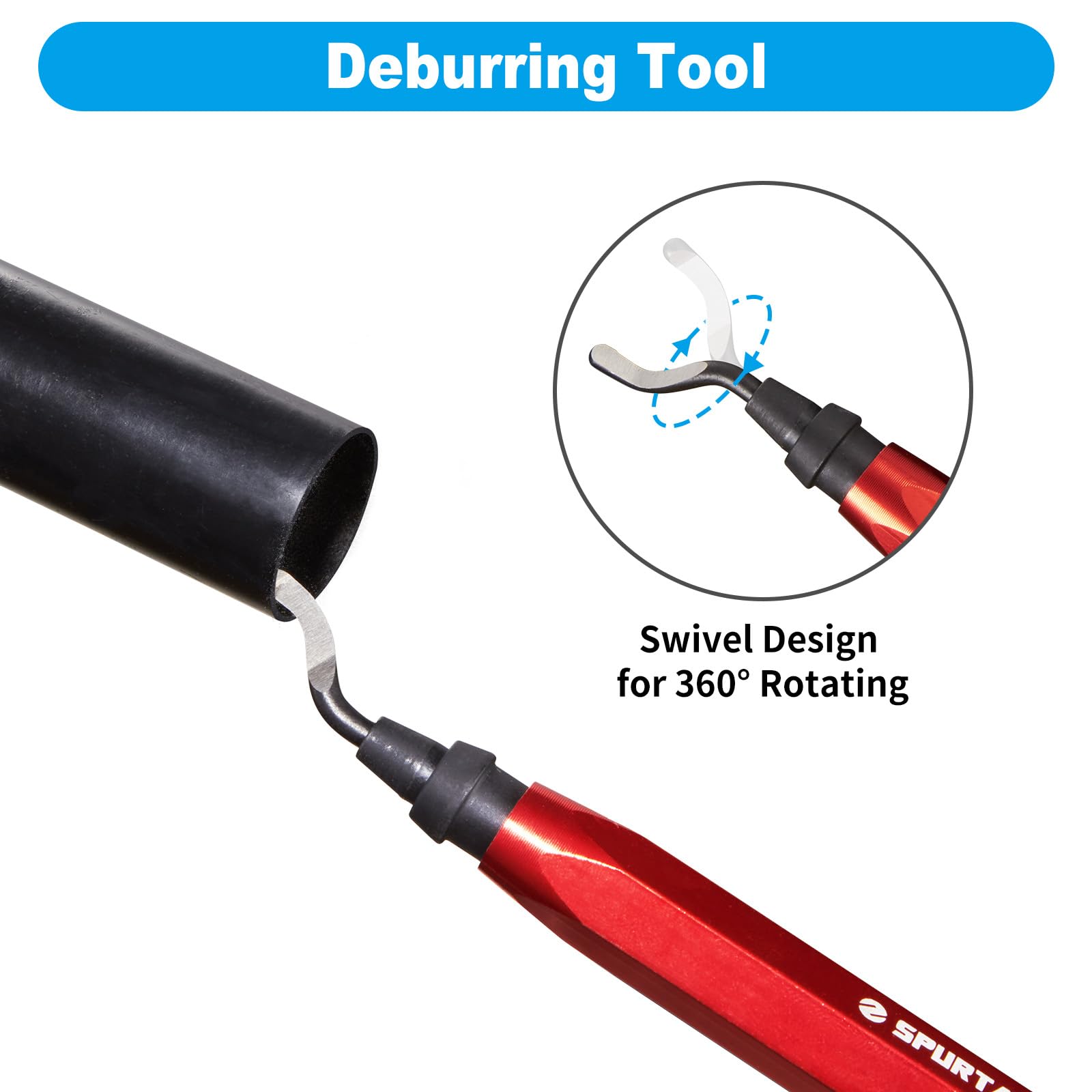 Spurtar 4-tlg. Rohrschneider Werkzeug Satz | 3pcs Krohrabschneider 12,7 mm, 19 mm und 25,4 mm (1/2", 3/4", 1") und 1pc Entgratungswerkzeug für Kupferrohre Messing Aluminium -Rohr - Sanitär Heizung