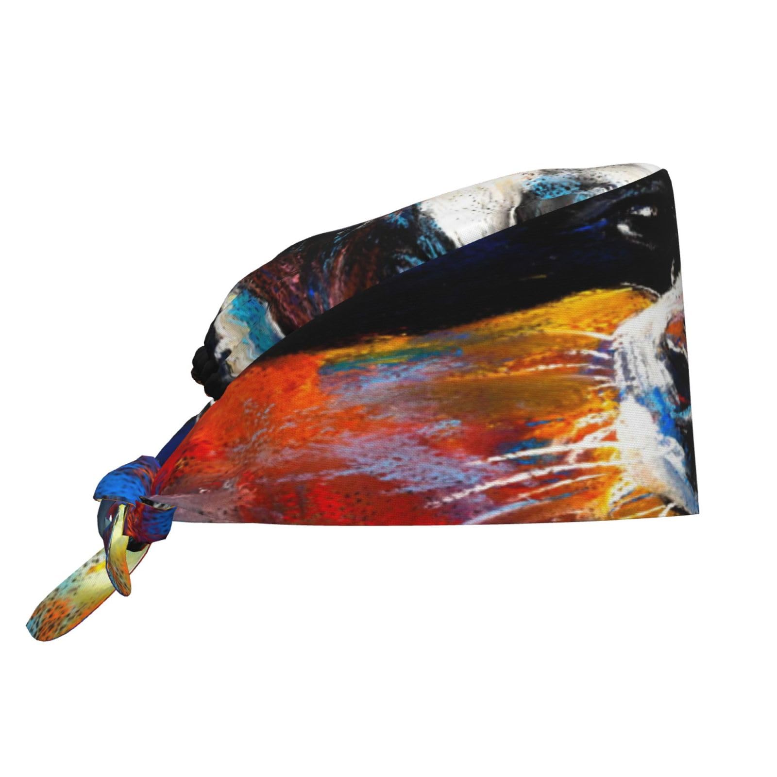 Kuilepa Cow Print Working Caps With Sweatband Adjustable Working Hats Elastic Scrub Hats Nurse Scrub Cap