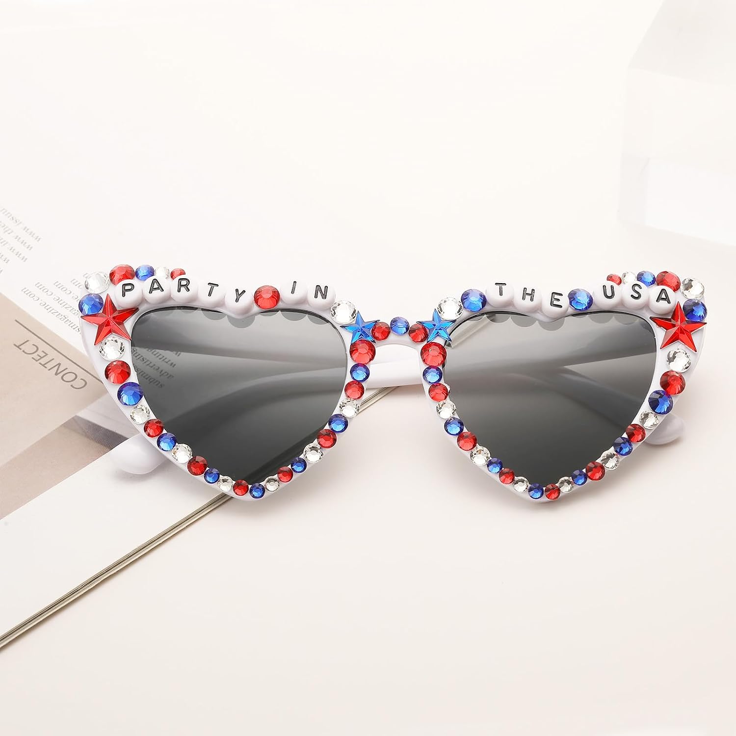 4th of July Outfits for Women Men Sunglasses, Red White and Blue Glasses Patriotic Forth of July Decorations