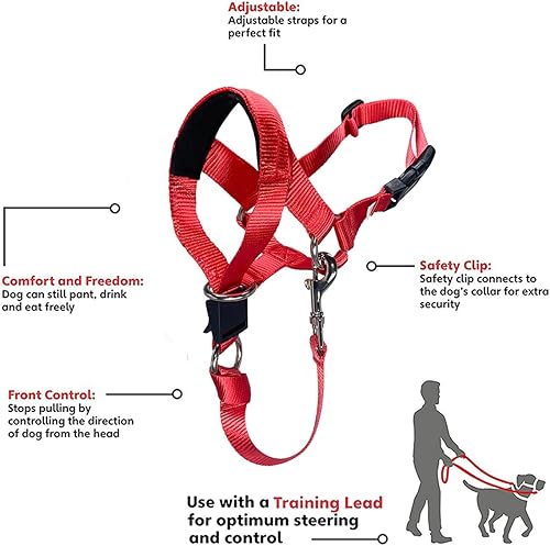 Miniatura 2 de BARKLESS Collar de cabeza sin tirones para entrenar y caminar de perros, arnés suave con guía de entrenamiento experto (idioma español no