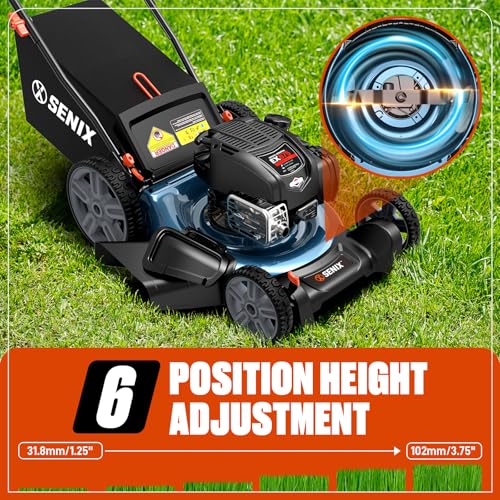SENIX 21-Inch 163cc 3-in-1 Push Mower
