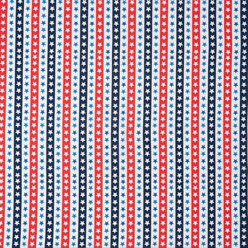 Singer, 100% Cotton, Red White and Blue Stars in Line, Cut by Yard
