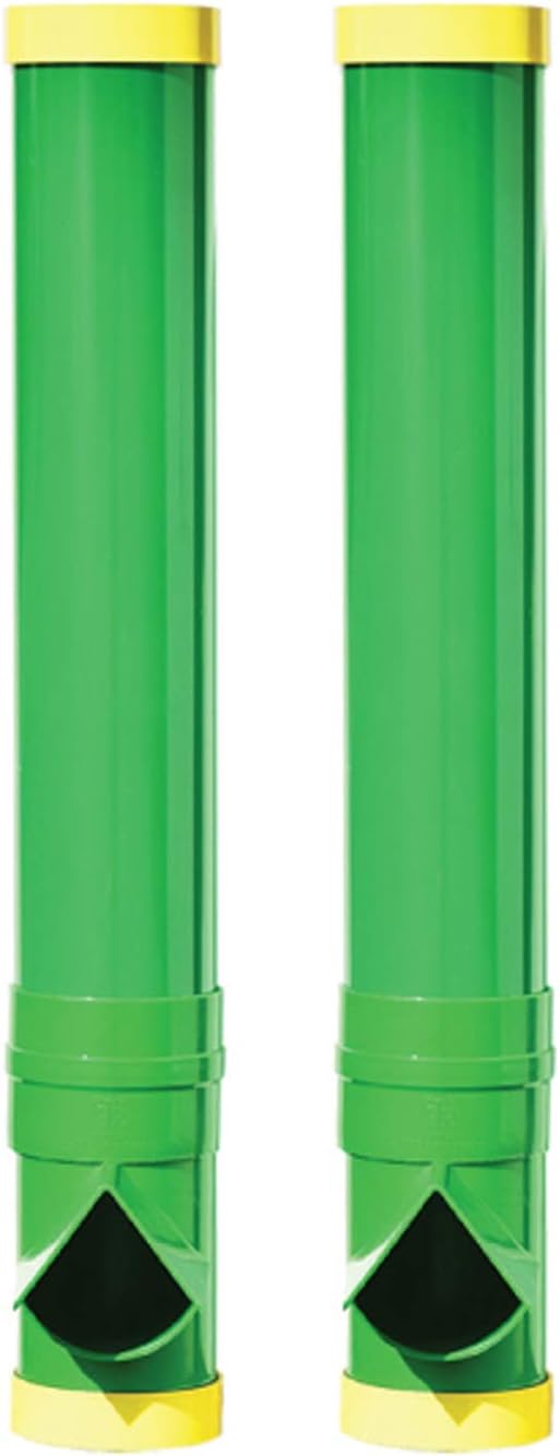 Rugged Ranch High End Hen Elevated 10 Pound PVC Poultry Feeder and Mounting System for Any Style of Coop, Green (2 Pack)