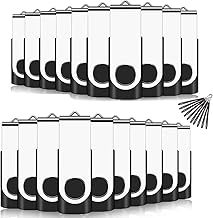 Cle USB 512MB, EASTBULL Clé USB 2.0 Flash Drive Clef USB Pivotant Stockage Disque Mémoire Stick Pendrive avec 20 Cordes (512MB*20PCS Noir)