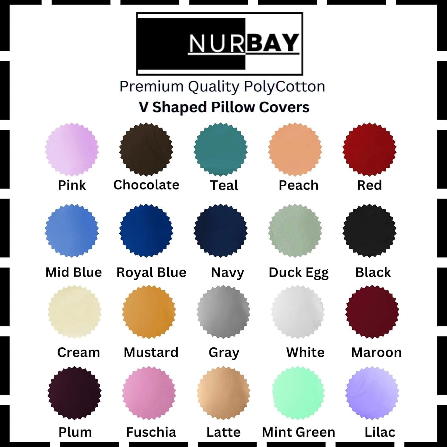 NURBAY V Shaped Pillowcase cover 100% Polycotton V pillowcase cover - Image 3