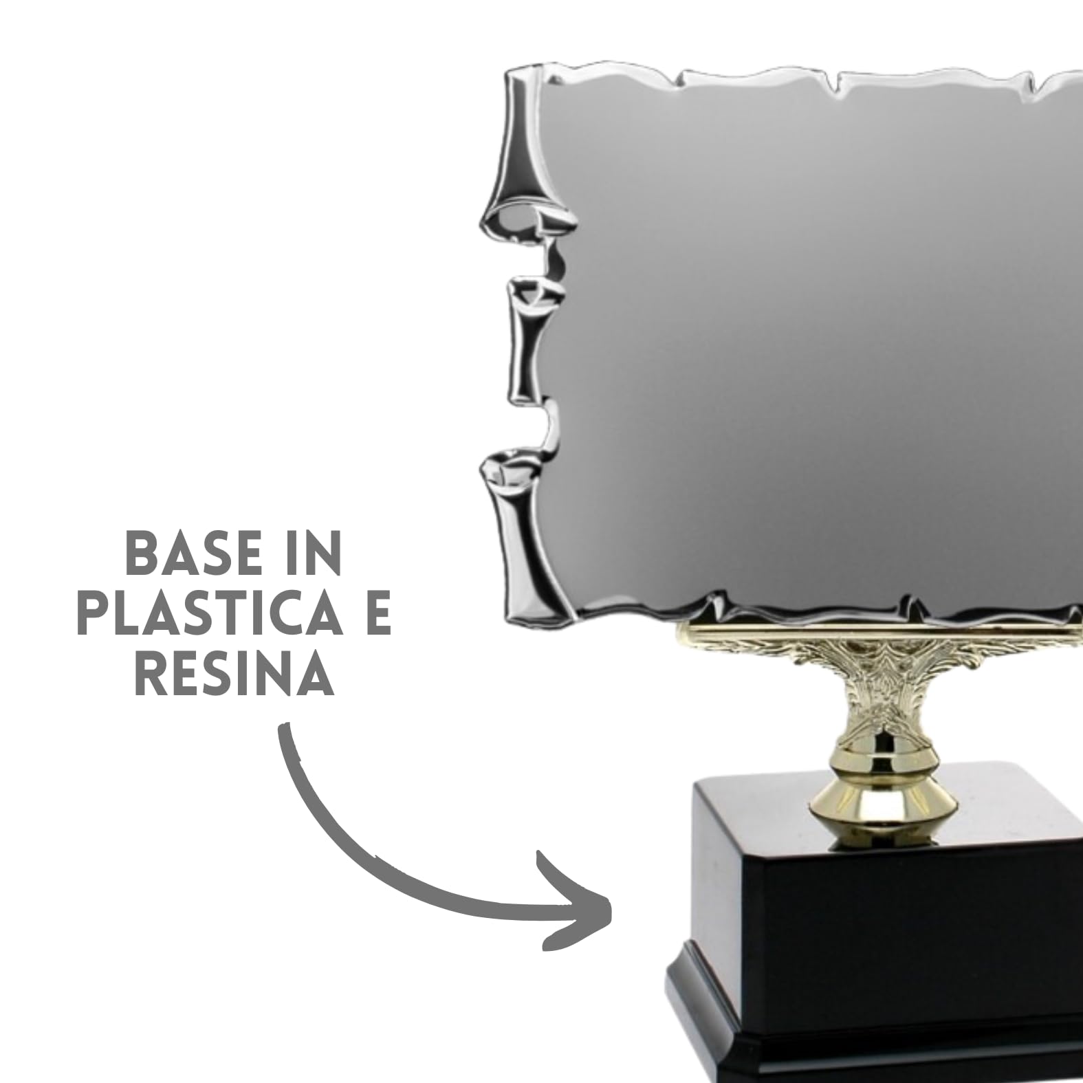 Targa Premio Personalizzata con Piedistallo Commemorativa e Riconoscimento Personalizzabile per Laurea, Pensione, Matrimonio, Anniversario, Idea Regalo Festa Papà Mamma (20.661S | 24 cm)