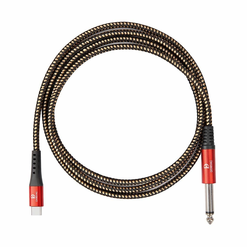 Dhriyag USB-C to 6.35mm Mono TS Audio Cable – Type-C to 1/4 Inch Guitar Cable for Smartphone, Tablet, Laptop to Amplifier, Mixer, Audio Interface – Durable Red Metal Connectors (1.5M)-image-26
