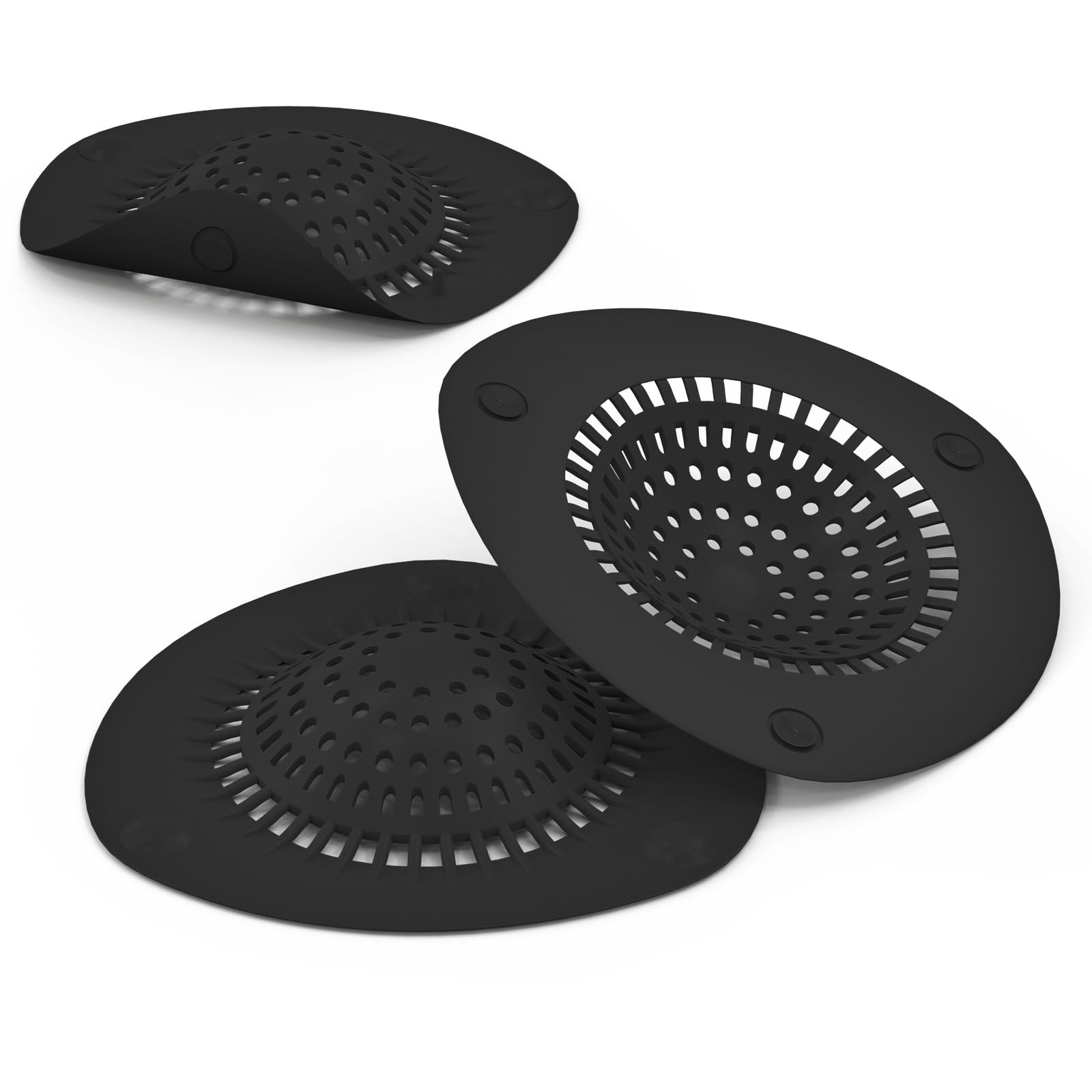 Attrape-cheveux en silicone à ventouse anti-occlusion pour douche et évier de cuisine