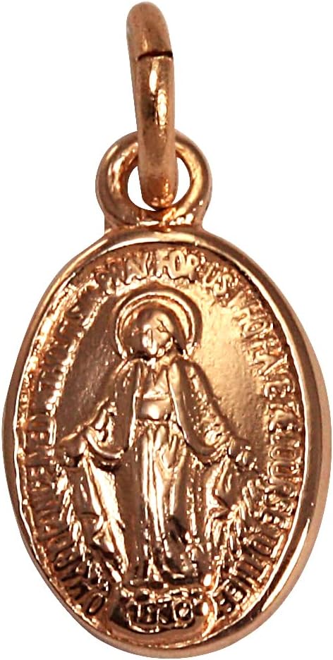 โ jewellerybox 9ct Rose Gold Miraculous Mary Medal