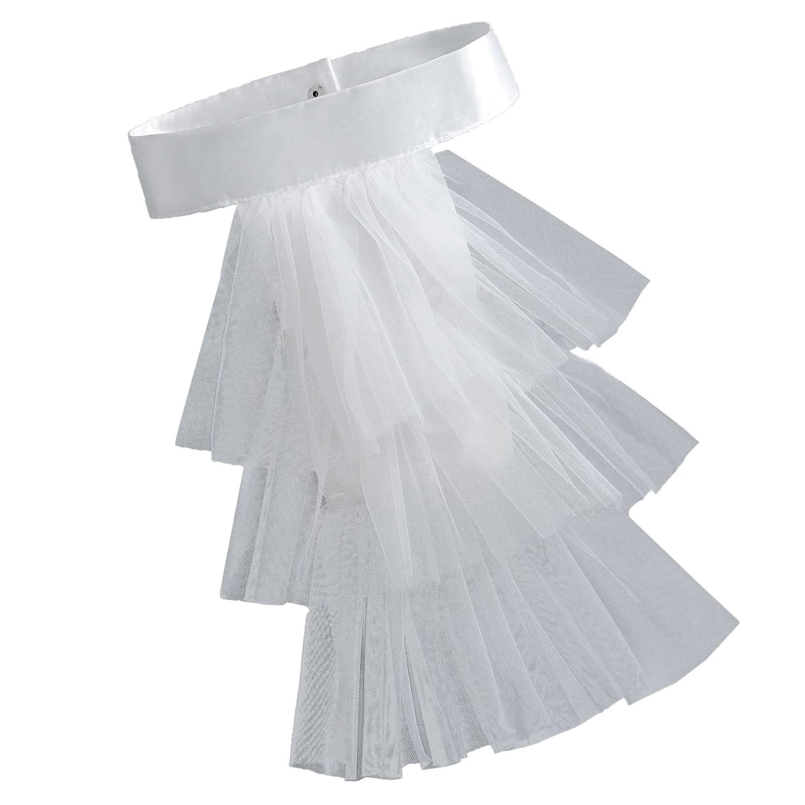 Zeizafa Elegant Victorian Costume Collar Ruffled Lace Jabot Neck Collar For Halloween Parties Cosplay Vampires Costume Collar