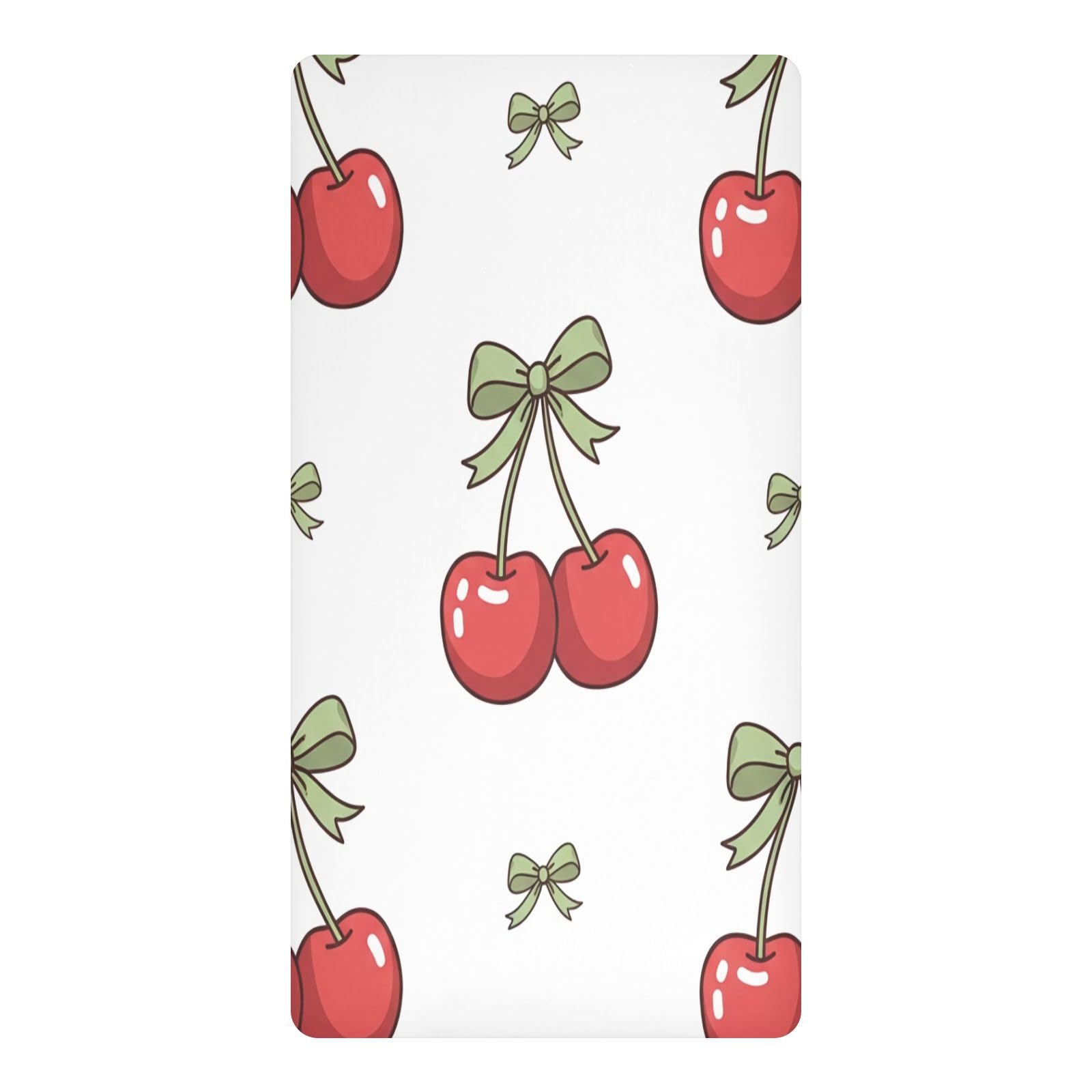 JiangGgen Cherry Baby Crib Sheet Soft Breathable for Standard Crib-M