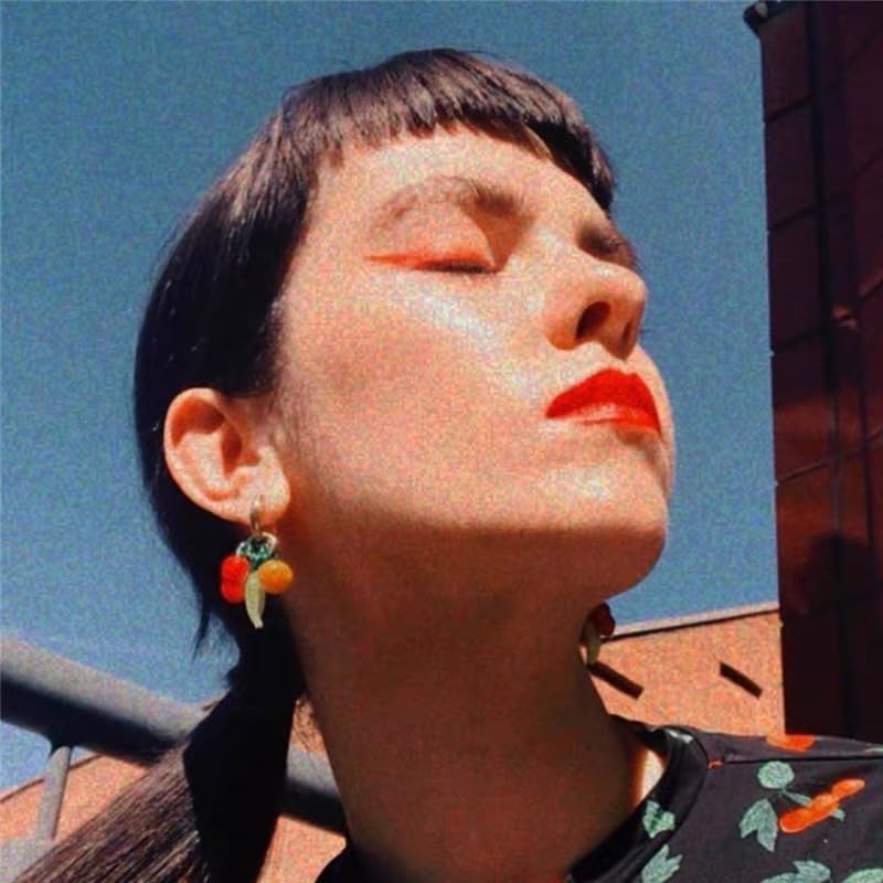 Fun Fruit Dangle Earrings for Women - Glass Cherry, Banana, Pumpkin Charms, 18K Gold - Plated Brass Hoops, Quirky Summer Statement Jewelry with Velvet Box4