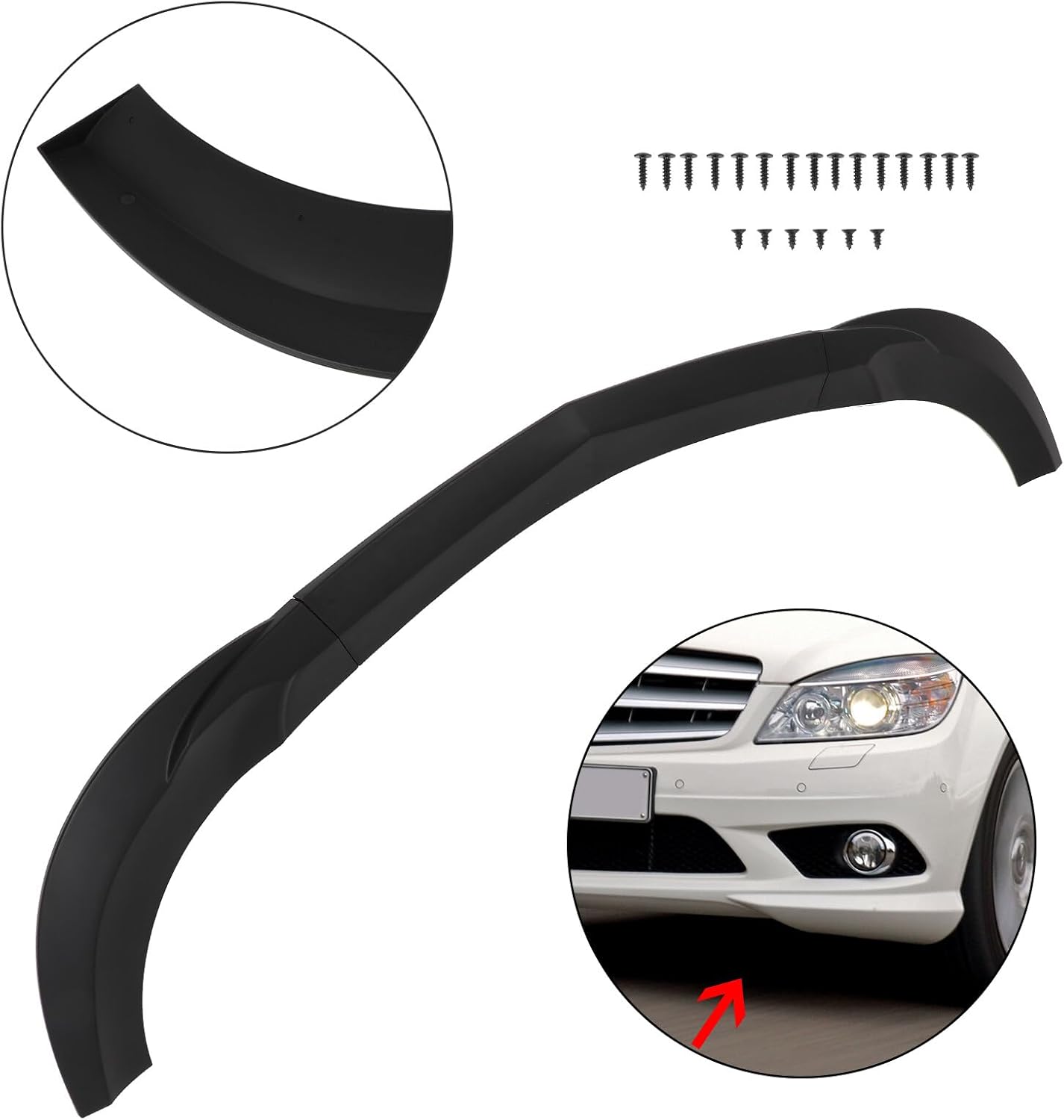 ROADFAR Matte Black Front Bumper Lip Splitter Fits for Mercedes-Benz Series